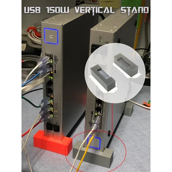 Vertical Stand With Cooling Solution For Unifi Usw-8 8-Port 150W Poe Network Swi