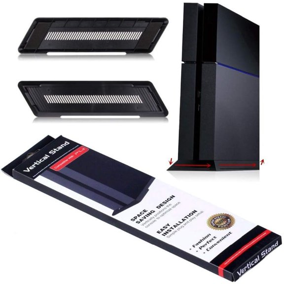 Vertical Stand for PS4, Cooling Bracket Mount Holder PlayStation 4 Console (PS4 Not Include) - Black