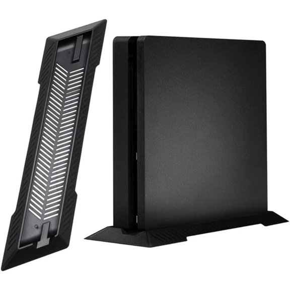 Vertical Stand for PS4 Slim, Built-in Cooling Vents and Non-Slip Feet Steady Base Mount Holder PlayStation 4 Slim Console, Black