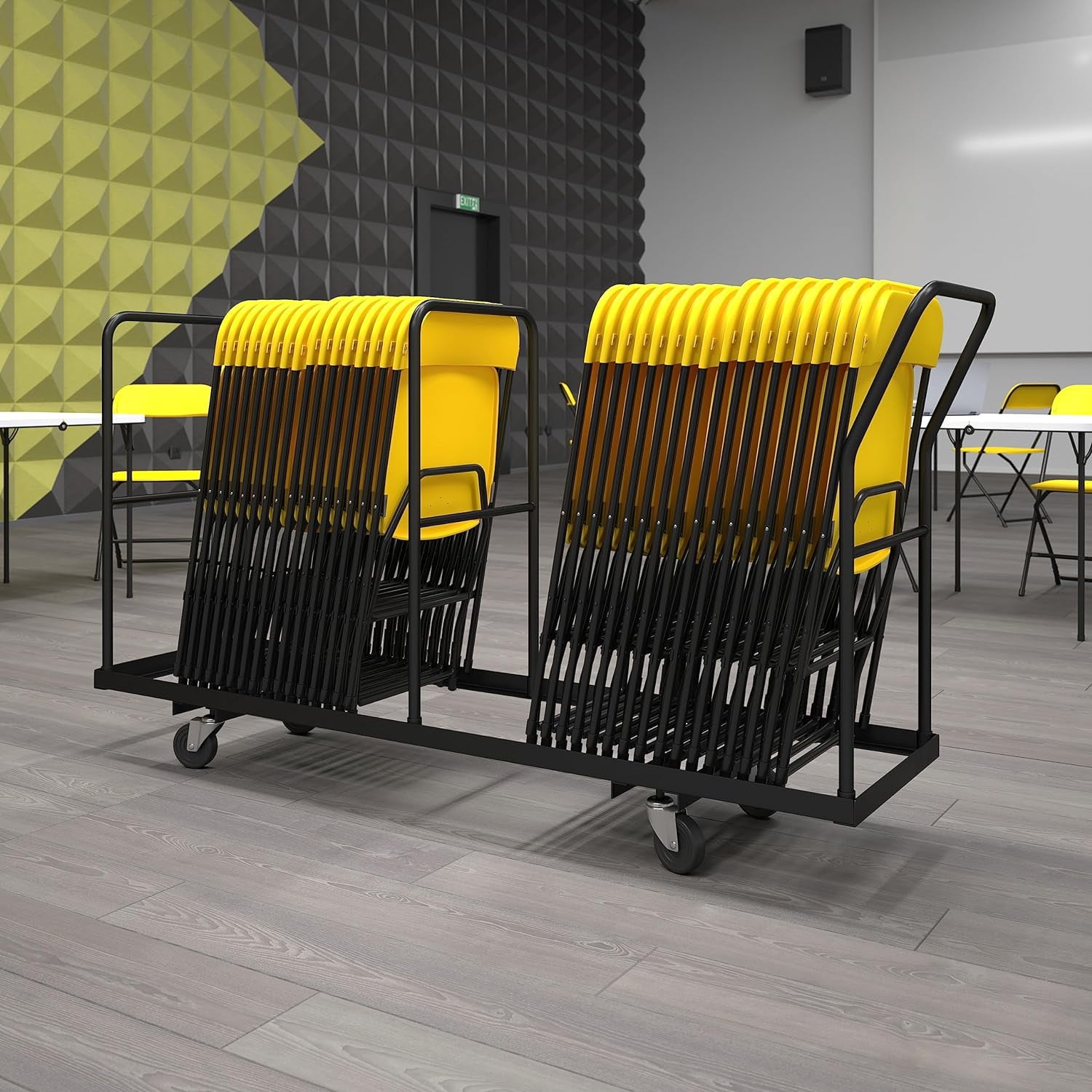 Vertical Storage Folding Chair Dolly for Metal Folding Chairs 35