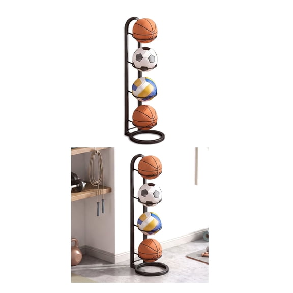 Renyuanyuan Metal Vertical Sports Equipment Storage Rack, 4-Tier, for Garage, Gym, Home