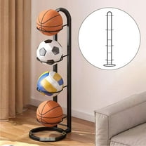 funtasica Modern Metal Sports Ball Storage Rack, 4 Tier Ball Rack ...