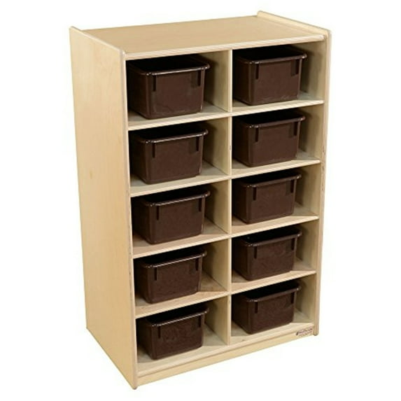 Vertical Storage with (10) Brown Trays