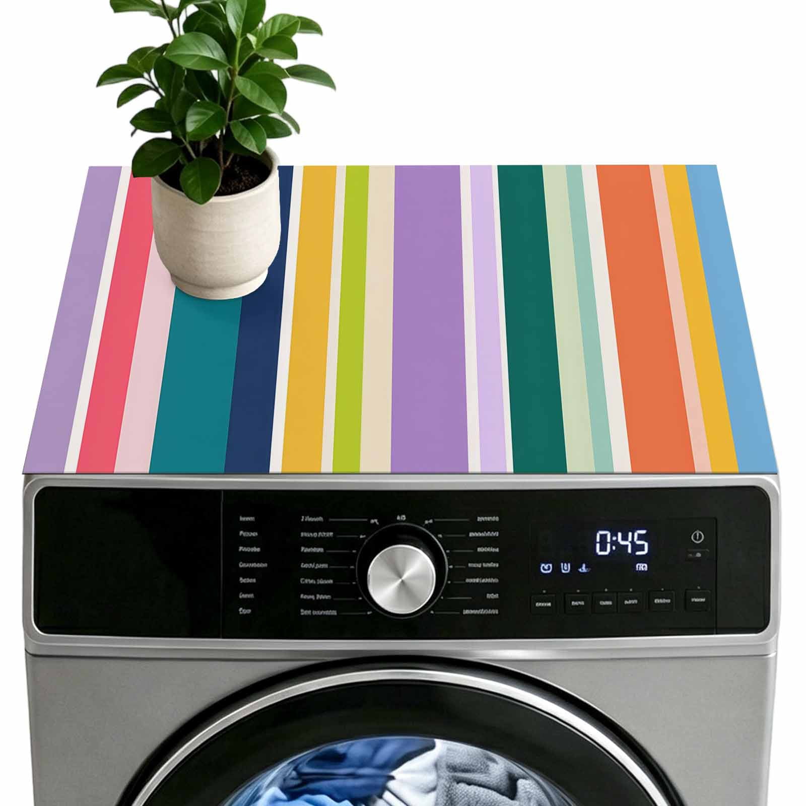 Vertical Stripe Washer Dryer Top Protector Mat 27