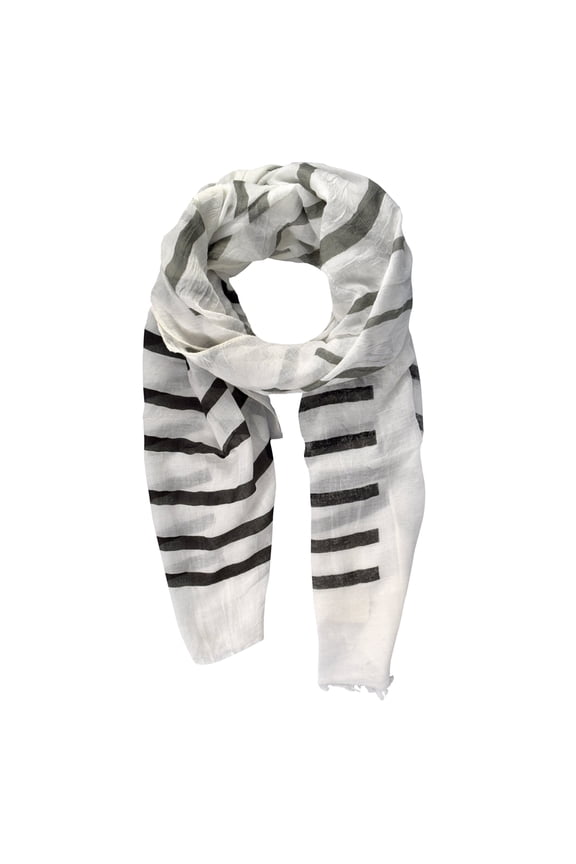 Vertical Striped Fading Eyelash Fringe Shawl Scarf