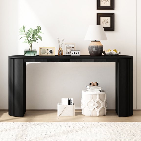 Vertical Striped Leg Console Table / Provide Room in Living Room, Aesthetically Nice