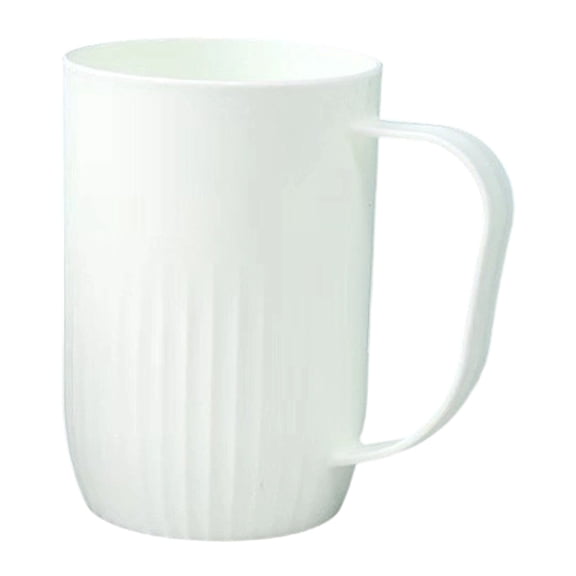 Vertical Striped Plastic Toothbrush Mug With Handle Portable Bathroom Rinse Cup For Family Travel And Hotel