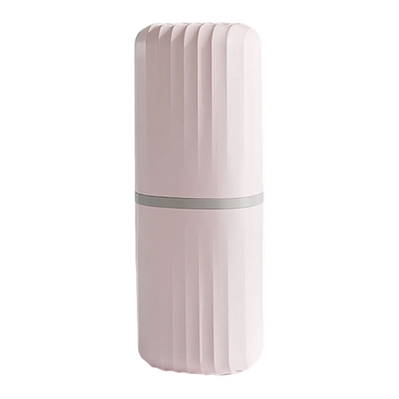 Vertical Striped Portable Travel Toothbrush Case, Dual Layer Detachable Toothpaste Toothbrush Storage Cup, Leakproof Travel Bathroom Accessory Container 3 Colors