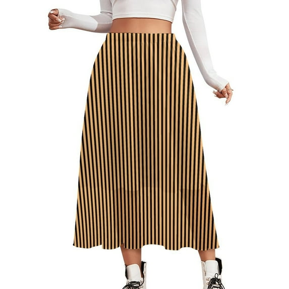 Vertical Striped Skirt Black and White Street Wear Casual Skirts Trendy A-line Skirt Women Custom Oversized Clothes
