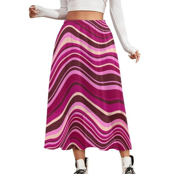 Vertical Striped Skirt Black and White Street Wear Casual Skirts Trendy A-line Skirt Women Custom Oversized Clothes