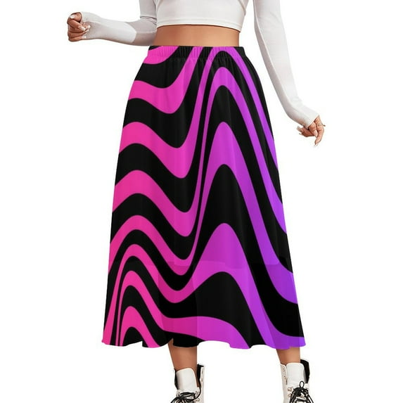 Vertical Striped Skirt Black and White Street Wear Casual Skirts Trendy A-line Skirt Women Custom Oversized Clothes