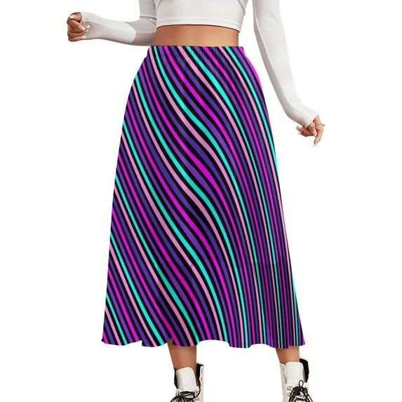Vertical Striped Skirt Black and White Street Wear Casual Skirts Trendy A-line Skirt Women Custom Oversized Clothes