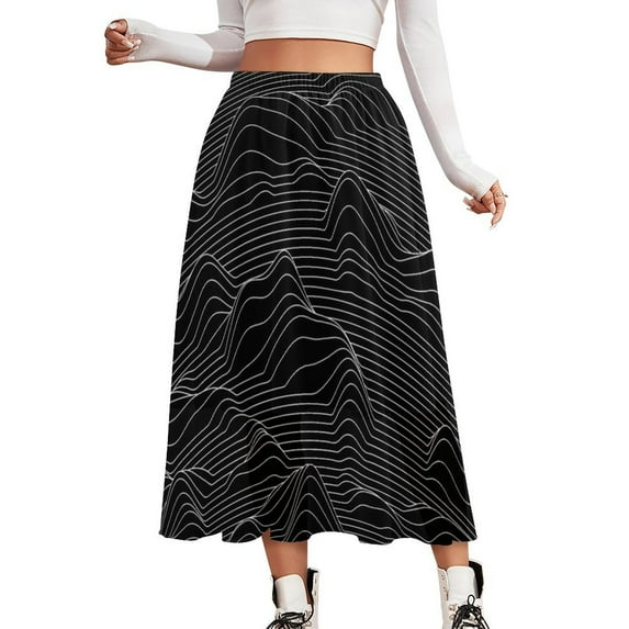 Vertical Striped Skirt Black and White Street Wear Casual Skirts Trendy A-line Skirt Women Custom Oversized Clothes