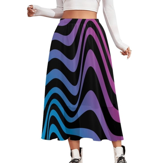 Vertical Striped Skirt Black and White Street Wear Casual Skirts Trendy A-line Skirt Women Custom Oversized Clothes