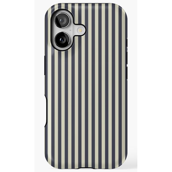 Vertical Stripes Dark Blue and Ivory Pattern Phone Case for iPhone 17 16 15 14 13 12 11 Pro Max
