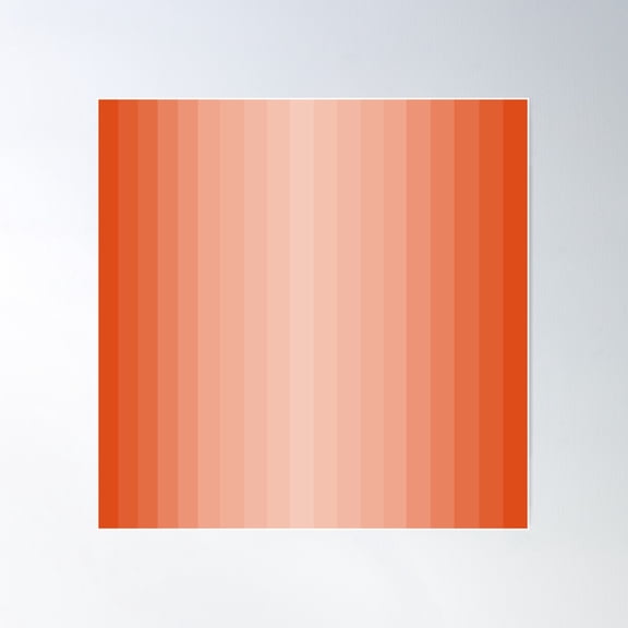 Vertical Stripes Pattern Design In Ubuntu Orange Palette Poster Wall Art, Modern Wall Decor For Living Room Bedroom, 16x16 UNFRAMED