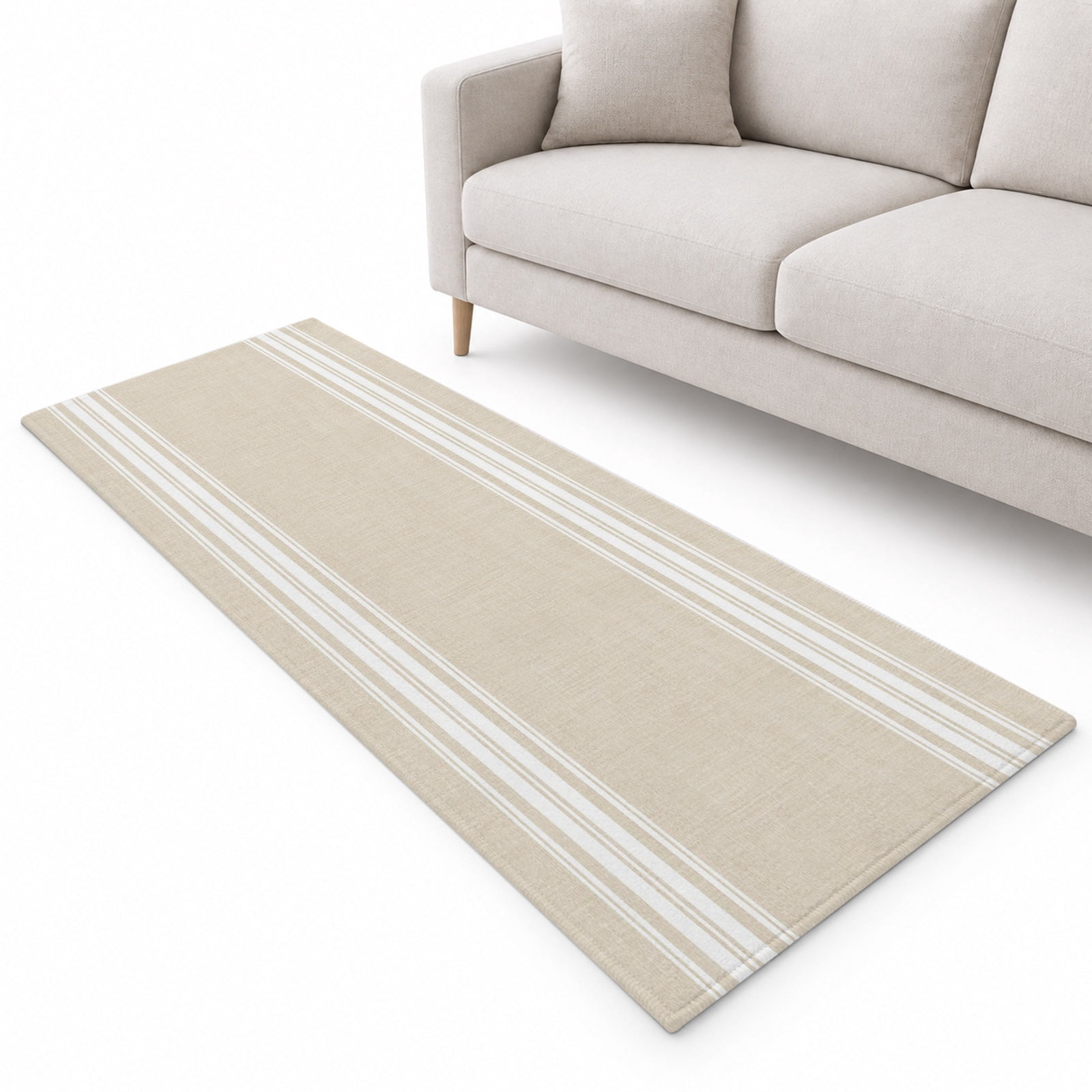 Vertical Stripes Runner Rug 2'x6', Rustic Minimalist Parallel Lines ...