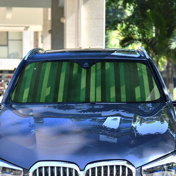 Vertical Stripes St. Patrick's Day Automotive Front Car Windshield Sun Shade Reflector Foldable for Front Fit for Cars Truck SUVs