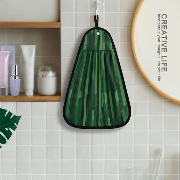 Vertical Stripes St. Patrick's Day Hanging Towel Kitchen Hand Towel Bathroom Absorbent Towel Machine Washable Quick Dry Dishcloths
