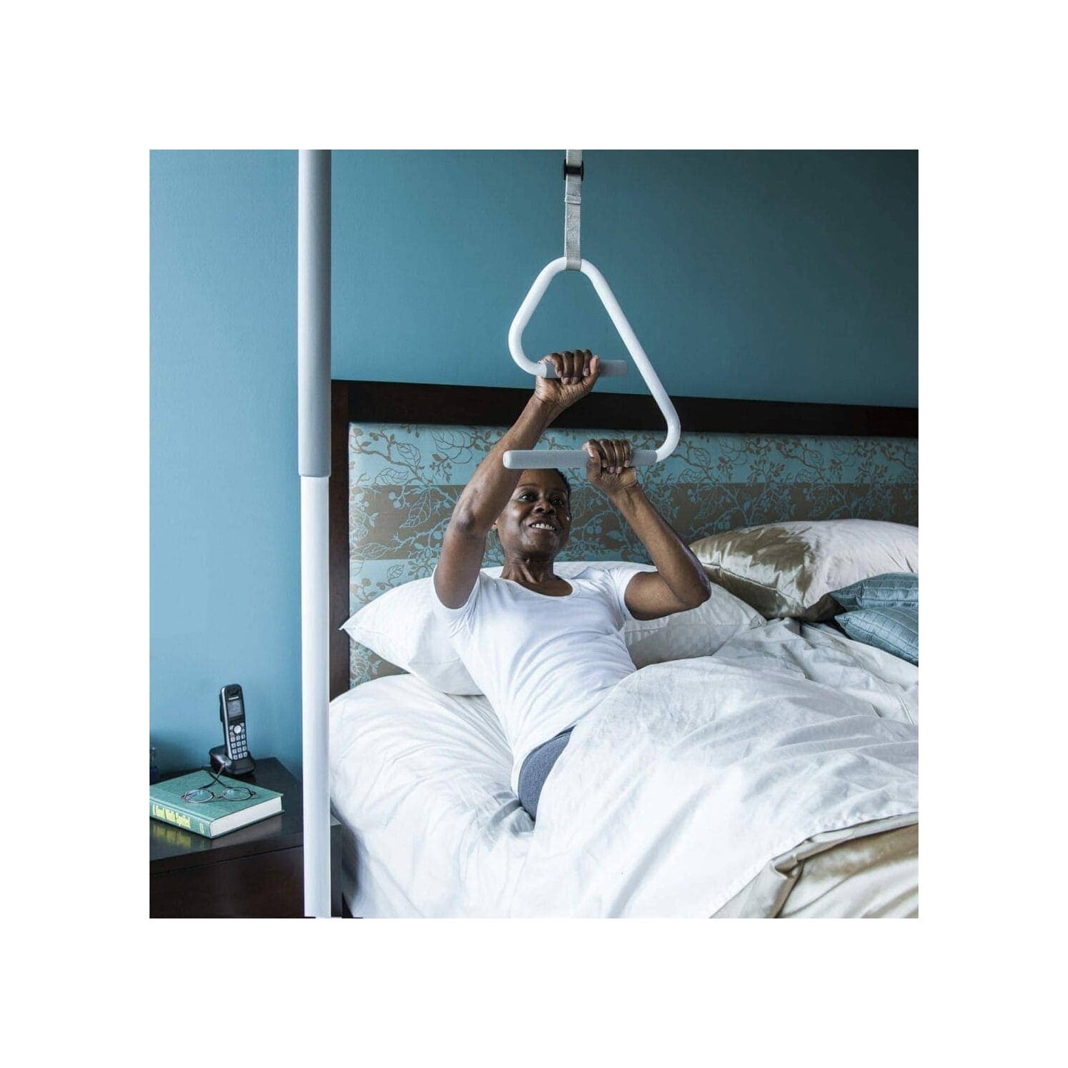 Vertical Support Pole with Overhead Trapeze by HEALTHCRAFT, For Adults