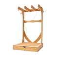 thumbnail image 1 of Vertical Surfboard Stand 3 Tier Wooden Rack for Storage Display Freestanding Board Organizer with Hanging Hooks Cork Padding for Wakeboards Snowboards Kiteboards, 1 of 7