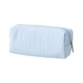 thumbnail image 1 of Vertical Thin Stripe High Capacity Zipper Pencil Pouch, Convenient Zipper Closure, Great For Classroom, Office & Short‑Trip Essentials (Light Blue), 1 of 5