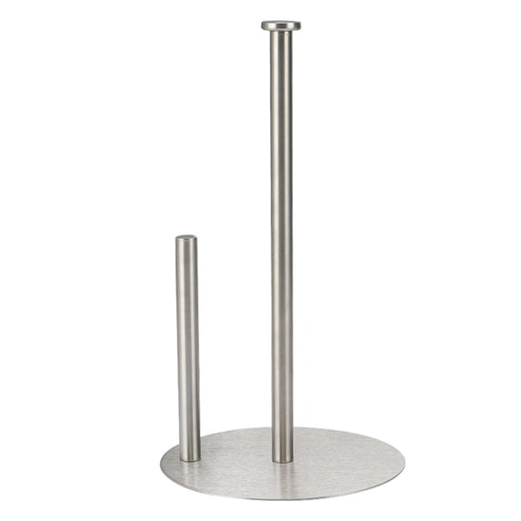 Vertical Tissue Holder Paper Towel Stand with Anti-Slip Weighted Base Kitchen Countertop Freestanding Paper Towel Rack,Silver