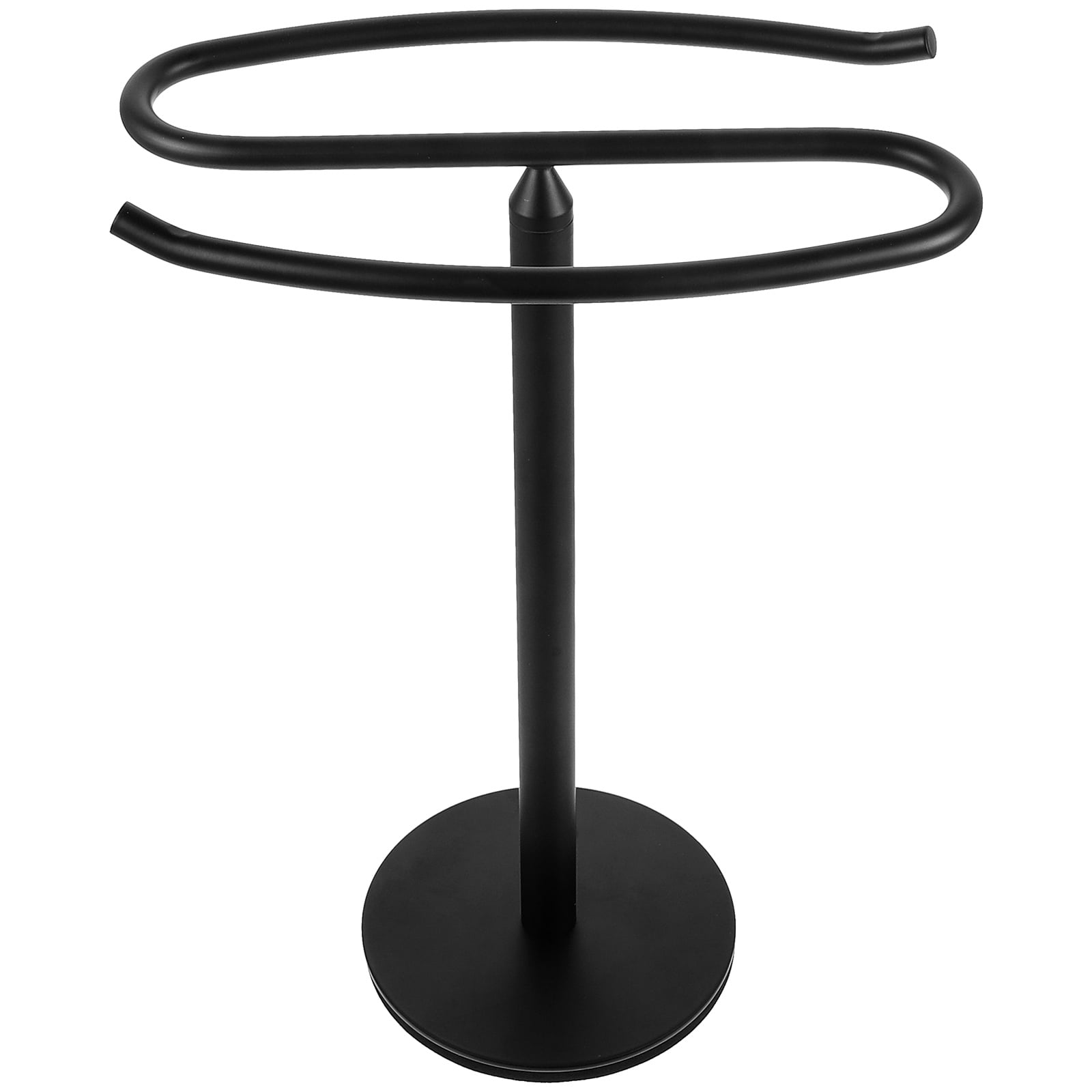 Vertical Towel Rack Free Standing Hand Holder Bathroom Black Bar