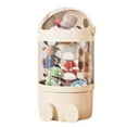 thumbnail image 1 of Vertical Toy Storage Tube Transparent Stuffed Animal Organizer With Zipper Lid PP Durable Kids Home Textile Bucket, 1 of 2