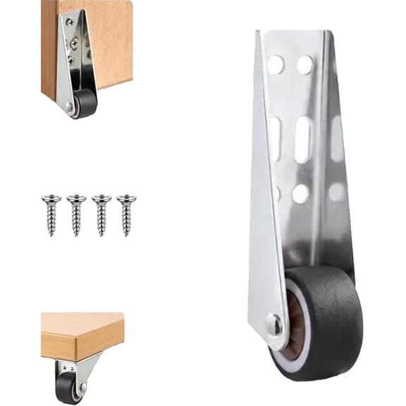 Vertical Track Roller Sliding Door Bottom Wheels, Side Mount Anti Sag Caster | TPR Soft Rubber Quiet Gate Support Wheel with Double Bearings for Barn Door, Wardrobe Closet Cabinet (1Pcs)