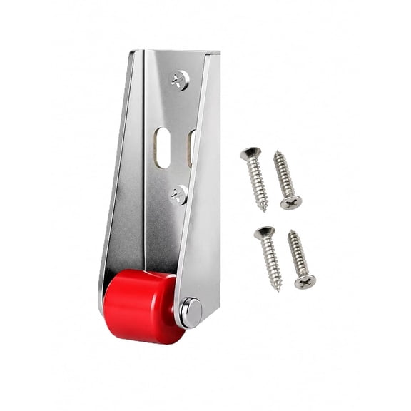 Vertical Track Roller Wheel, 110LBS Vertical Track Roller Anti-Wobble Door Guide System, Heavy Duty Load-Bearing Guide Roller for Sliding Doors, Barn Doors, Cabinets, Gates, Furniture (Red*1)
