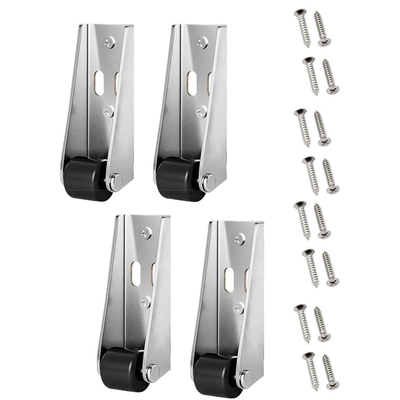 Vertical Track Roller Wheel, 110LBS Vertical Track Roller Anti-Wobble Door Guide System, Heavy Duty Load-Bearing Guide Roller for Sliding Doors, Barn Doors, Cabinets, Gates, Furniture (Black*4)