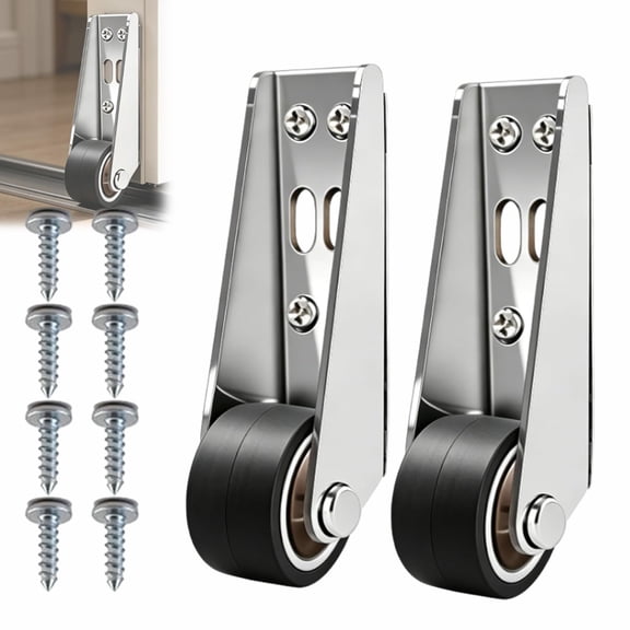 Vertical Track Roller Wheel-Anti-Wobble Door Guide System, Heavy Duty Anti-Sag Sliding Door Bottom Guide for Furniture Door Track