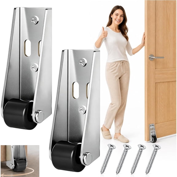 Vertical Track Roller Wheel - Heavy Duty 110LBS Sliding Door Bottom Guide (2PCS)