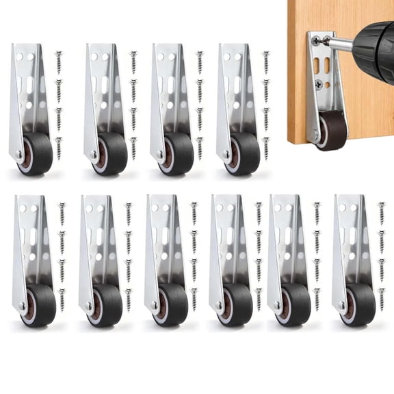 Vertical Track Roller Wheel, Heavy Duty 110LBS Sliding Door Bottom Guide, Anti-Wobble Furniture Door Track Wheel with Precision Bearings for Closet Cabinet Wardrobe Barn Door Gate Support