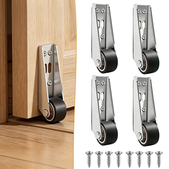 Vertical Track Roller Wheel, Heavy-Duty Gate Support Wheel Anti-Sag Fence Repair Roller for Smooth, Easy Gate Movement, Sliding Door Track Pulley for Closet,Cabinet(4Pcs/A)