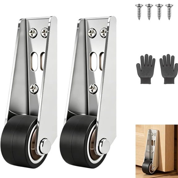 Vertical Track Roller Wheel, Heavy Duty Sliding Door Bottom Guide, for Side and Vertical Mount Furniture Doors, Smooth Sliding Support
