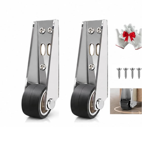 Vertical Track Roller Wheel, Load-Bearing Anti-Sag Sliding Door Bottom Rollers, Heavy Duty Sliding Door Bottom Guide (2)