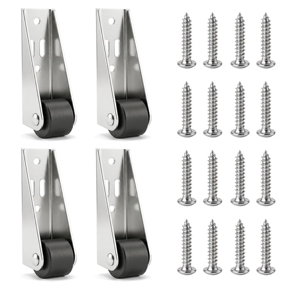 Vertical Track Roller Wheel Sliding Door Bottom Guide, Gate Wheels for Wooden Gate, Universal Furniture Sliding Track Roller for Outdoor Home Garden(4 Pcs)