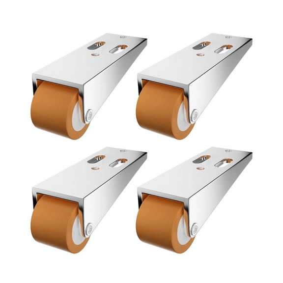 Vertical Track Roller Wheel with Quiet Rubber Caster, Smooth Directional Furniture Wheel for Hard Floors