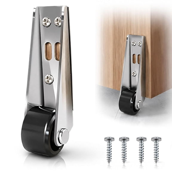 Vertical Track Roller,barn Door Guides for Bottom, Quiet Rubber Caster for Barn Door, Cabinet, Gate, Anti-Sag Side or Vertical Mount Furniture Pulley