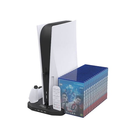 Vertical USB Hub Cooling Fan Organizer Stand for PS5 Ultra HD Digital Edition Game Console