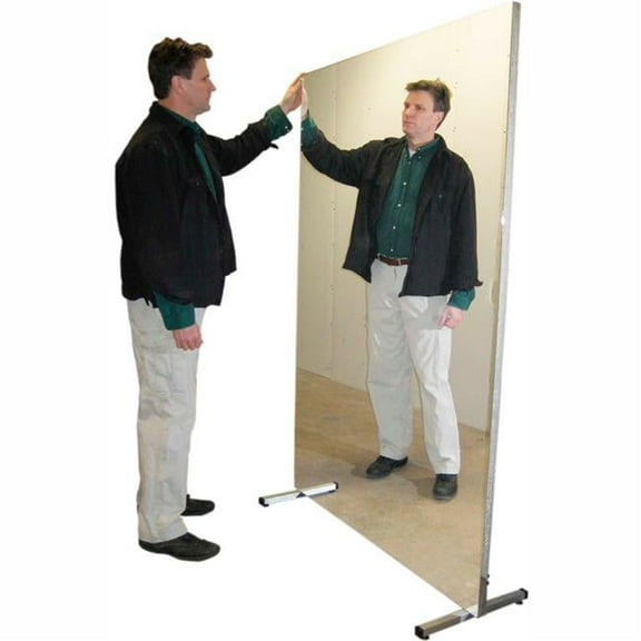 Vertical Ultra-Safe Glassless Mirror, Stationary with Stand - 48 x 72 in.