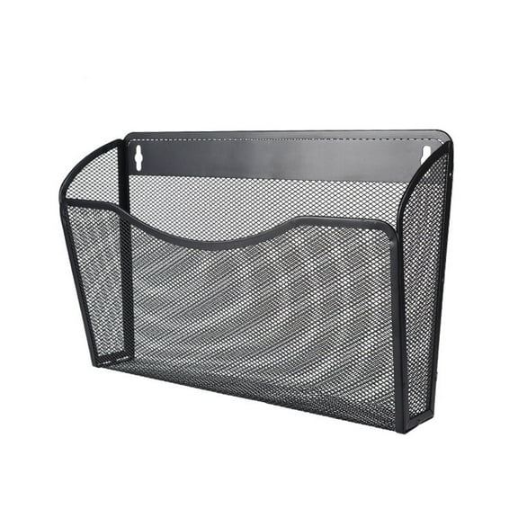 Vertical Wall File Holder Rack,Mesh Wall Mounted File Holder,Casewin 1 Pack Metal Wall File Pocket Organizer,Mesh File Holderfor Office/Home
