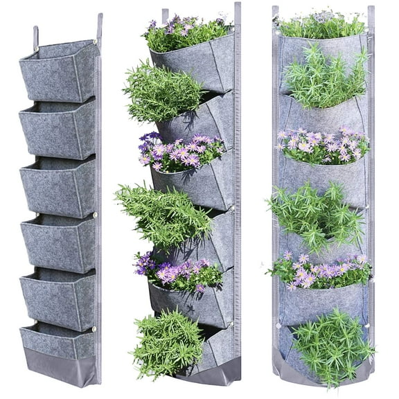 Vertical Wall Garden Grow Bag Planter - Space-Saving Design with Enhanced Water Retention, Ideal for Indoor Outdoor Plants, Promotes Healthy Plant Growth