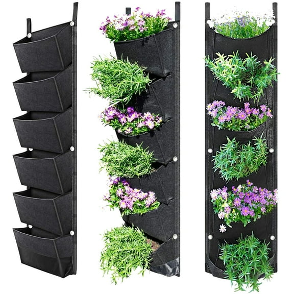 Vertical Wall Garden Planter | 3-Tier Fabric Grow Bag with Layered Design | Hanging Plant Pot for Balcony Decor & Indoor Gardening