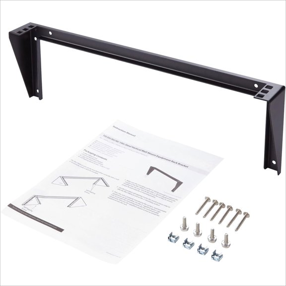 Vertical Wall Mount Patch Panel Bracket - Steel Rack Mount Bracket w/Hardware for 19" Network, Server and Data Equipment