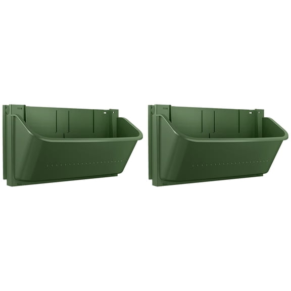 Vertical Wall Mounted Planter Pot Hanging Flowerpot Window Box With Hole For Garden Patio Yard (Green)