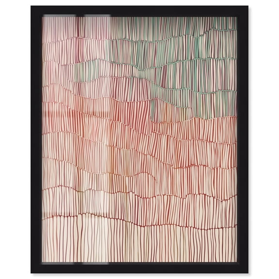 Vertical Weave II Shadowbox Print Bathroom Wall Decor by Art Remedy, Black Frame, 30 x 36