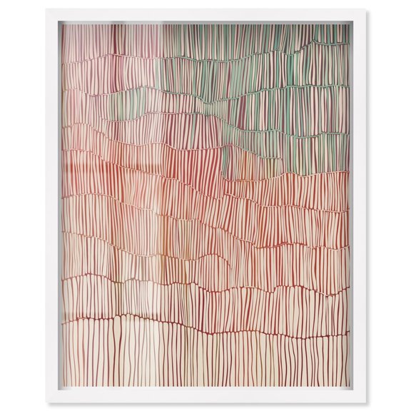 Vertical Weave II Shadowbox Print Bathroom Wall Decor by Art Remedy, White Frame, 20 x 24
